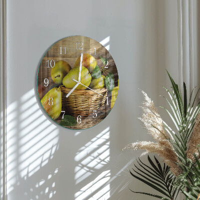 Reloj de pared redondo peras