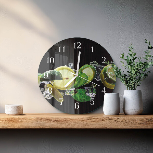 Reloj de pared redondo Limón y lima