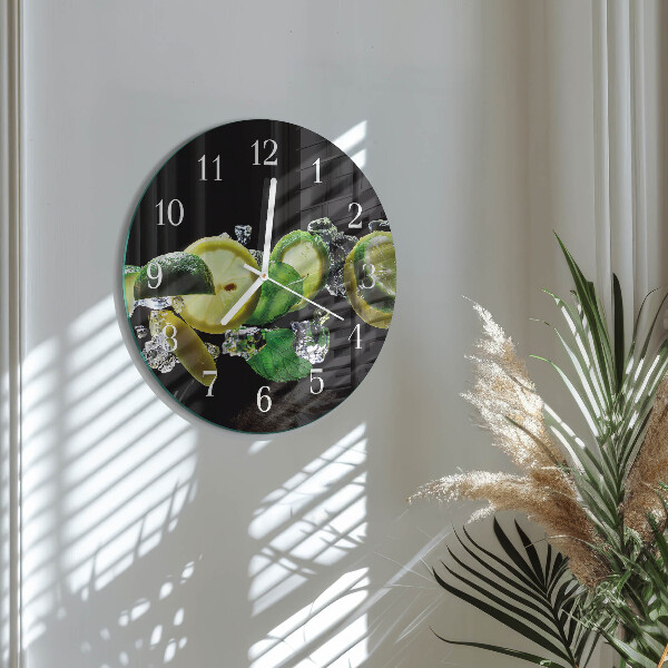 Reloj de pared redondo Limón y lima