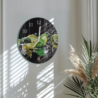 Reloj de pared redondo Limón y lima