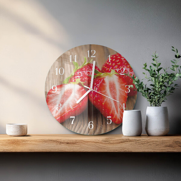 Reloj de pared redondo fresas