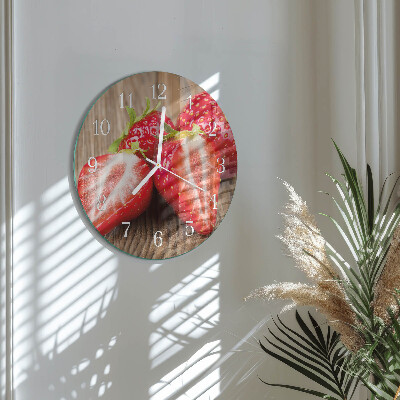 Reloj de pared redondo fresas