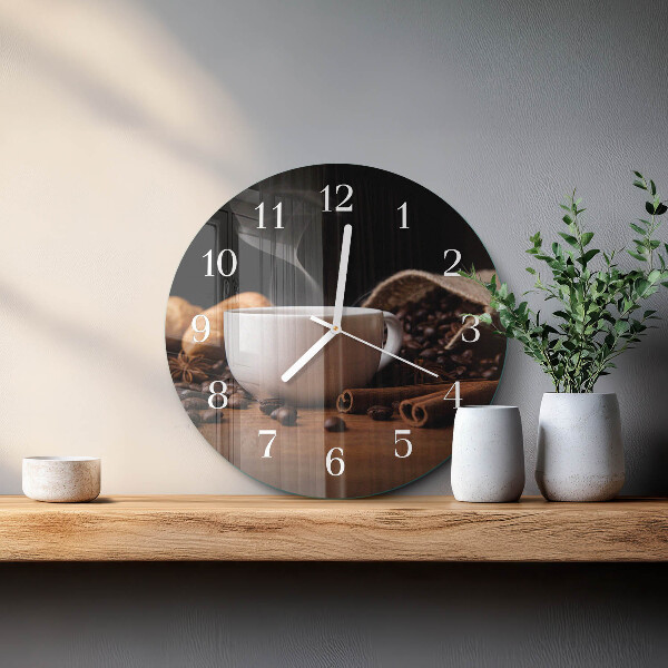 Reloj de pared redondo Café