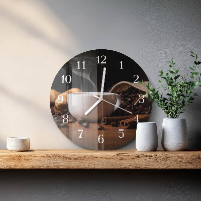Reloj de pared redondo Café