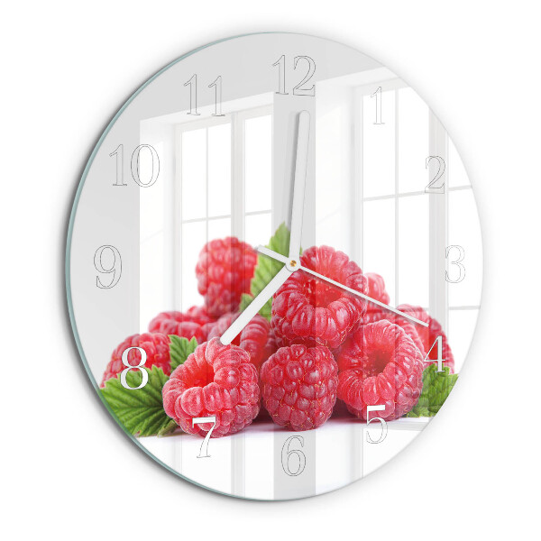 Reloj de pared redondo Frambuesas