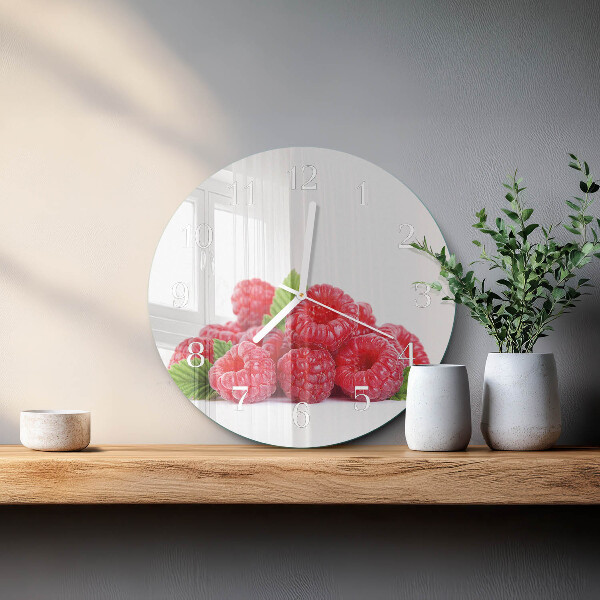 Reloj de pared redondo Frambuesas