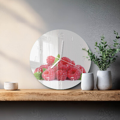 Reloj de pared redondo Frambuesas
