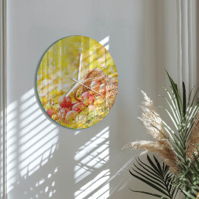 Reloj de pared redondo Manzanas