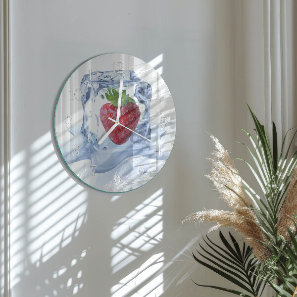 Reloj de pared redondo Helado de fresa