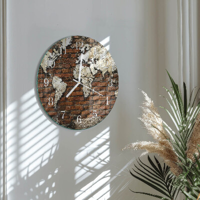 Reloj de pared redondo Continentes