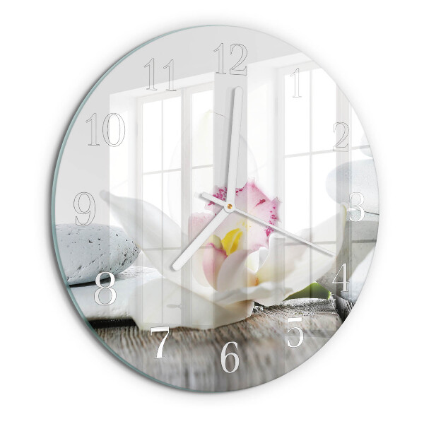 Reloj de pared redondo Orquídea