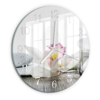 Reloj de pared redondo Orquídea
