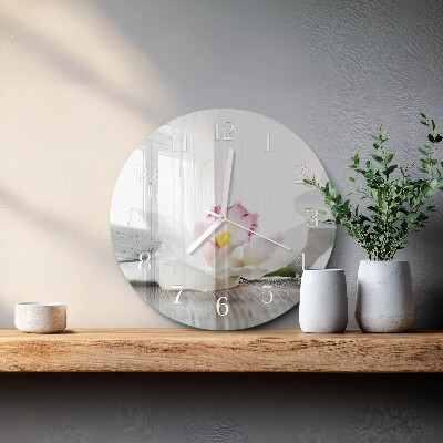 Reloj de pared redondo Orquídea