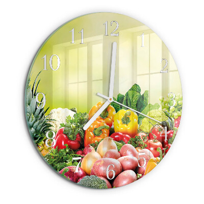 Reloj de pared redondo Verduras