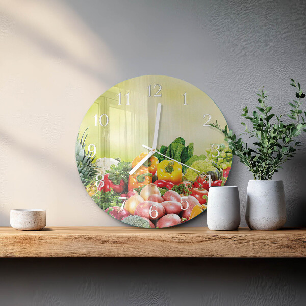Reloj de pared redondo Verduras