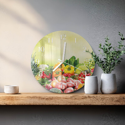 Reloj de pared redondo Verduras