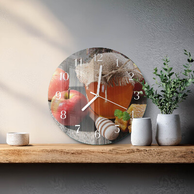 Reloj de pared redondo Miel de manzana
