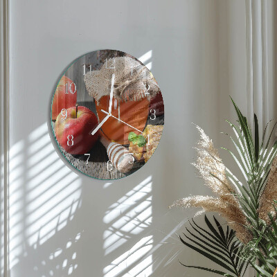 Reloj de pared redondo Miel de manzana