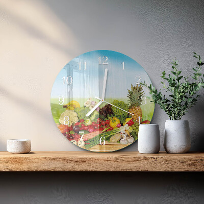 Reloj de pared redondo Verduras Frutas