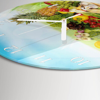 Reloj de pared redondo Verduras Frutas