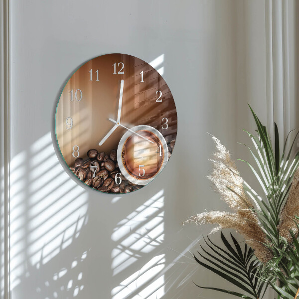 Reloj de pared redondo Café