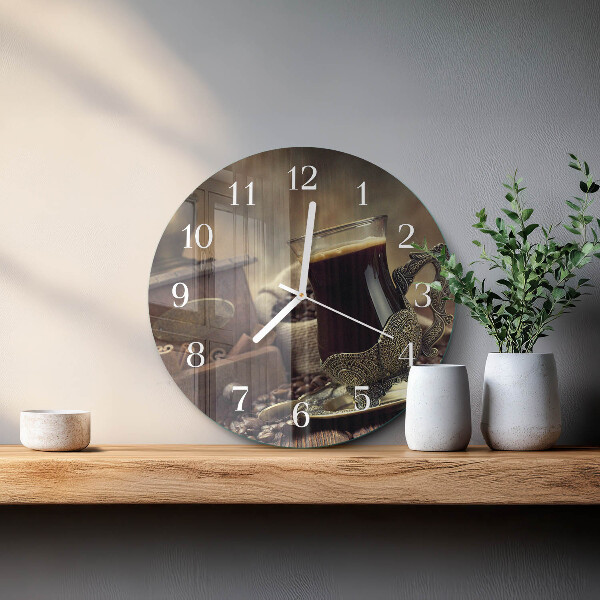 Reloj de pared redondo Café