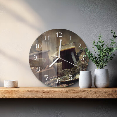 Reloj de pared redondo Café