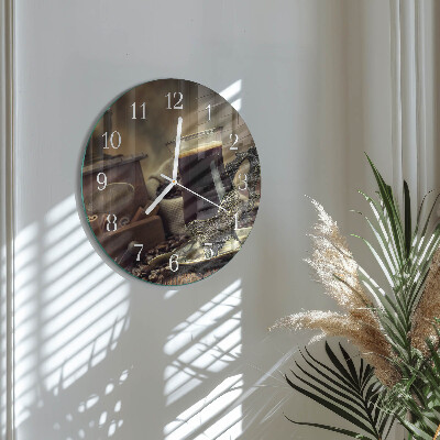 Reloj de pared redondo Café