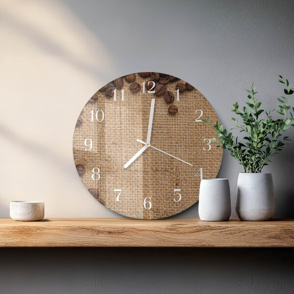 Reloj de pared redondo Granos de café
