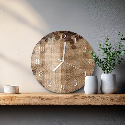 Reloj de pared redondo Granos de café