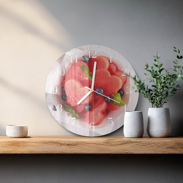 Reloj de pared redondo Corazón de sandía