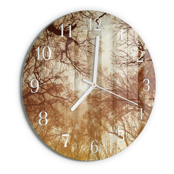 Reloj de pared redondo copas de árboles