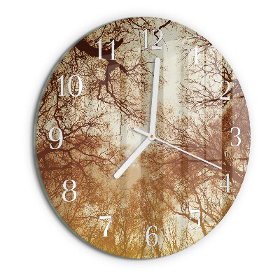 Reloj de pared redondo copas de árboles
