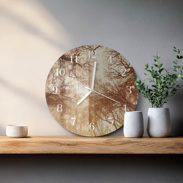 Reloj de pared redondo copas de árboles