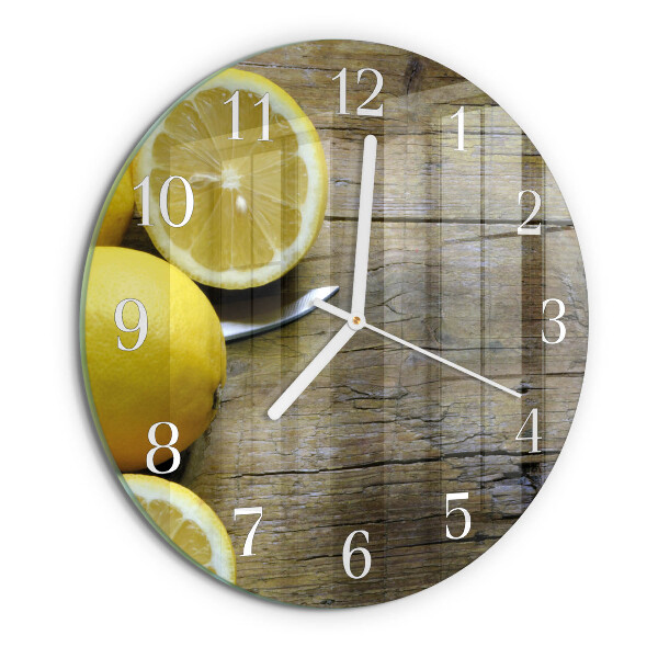 Reloj de pared redondo Limones jugosos