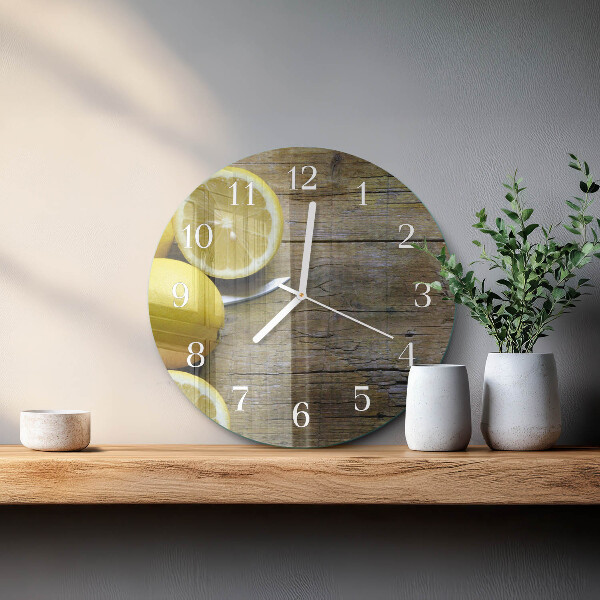 Reloj de pared redondo Limones jugosos