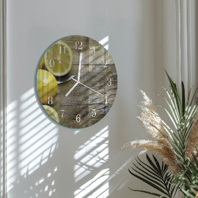 Reloj de pared redondo Limones jugosos
