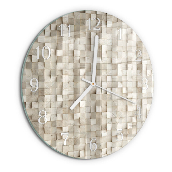 Reloj de pared redondo Mosaico de madera