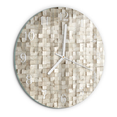 Reloj de pared redondo Mosaico de madera