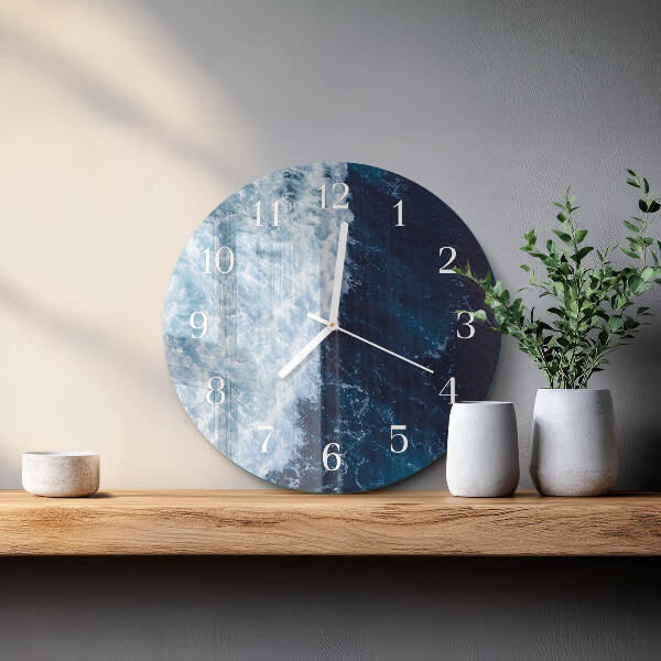 Reloj de pared redondo olas del océano