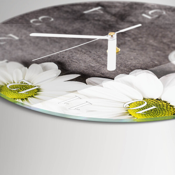 Reloj de pared redondo Flores y piedras