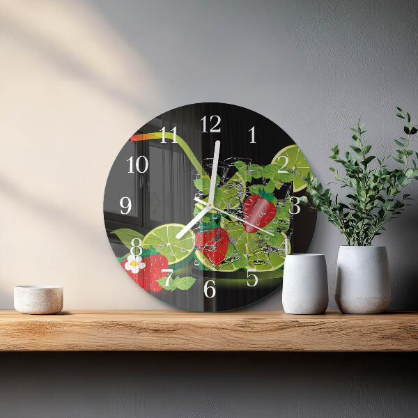 Reloj de pared redondo Fresa y lima