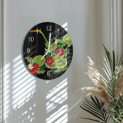 Reloj de pared redondo Fresa y lima