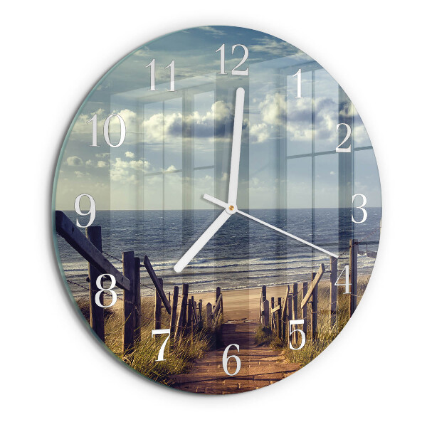 Reloj de pared redondo playa mar