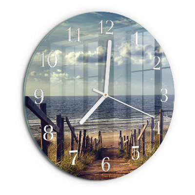 Reloj de pared redondo playa mar