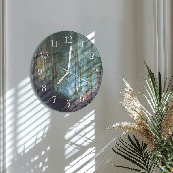 Reloj de pared redondo Bosque místico
