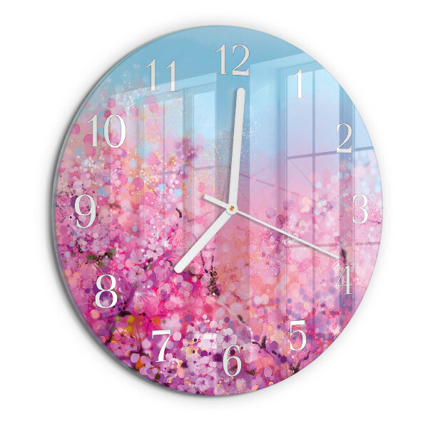 Reloj de pared redondo estampado floral