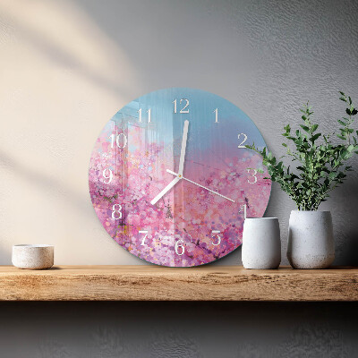 Reloj de pared redondo estampado floral