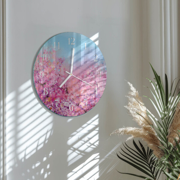 Reloj de pared redondo estampado floral