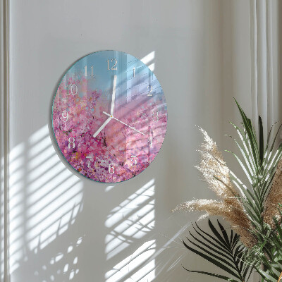 Reloj de pared redondo estampado floral